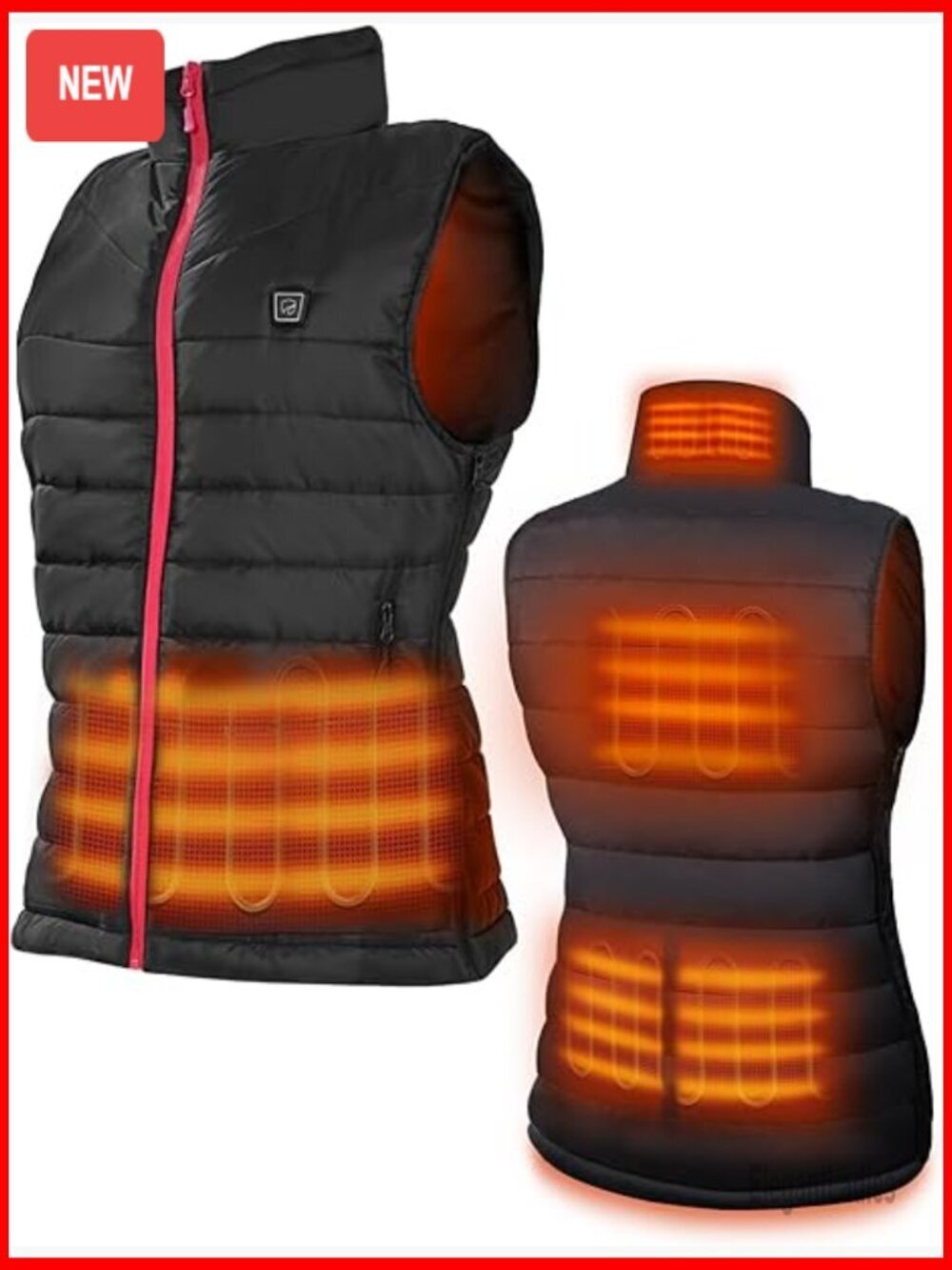 Heated Vest with 6 Heating Zones, Adjustable Fit, Lightweight Polyester